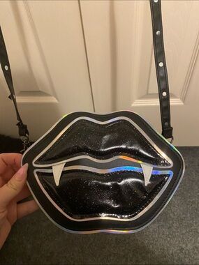 Claire's Vampire Lips Crossbody Bag with Holographic Trim *view photos*